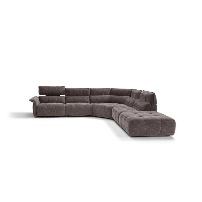 Borg Sectional with Recliners, Left Arm Facing, Mouse Fabric