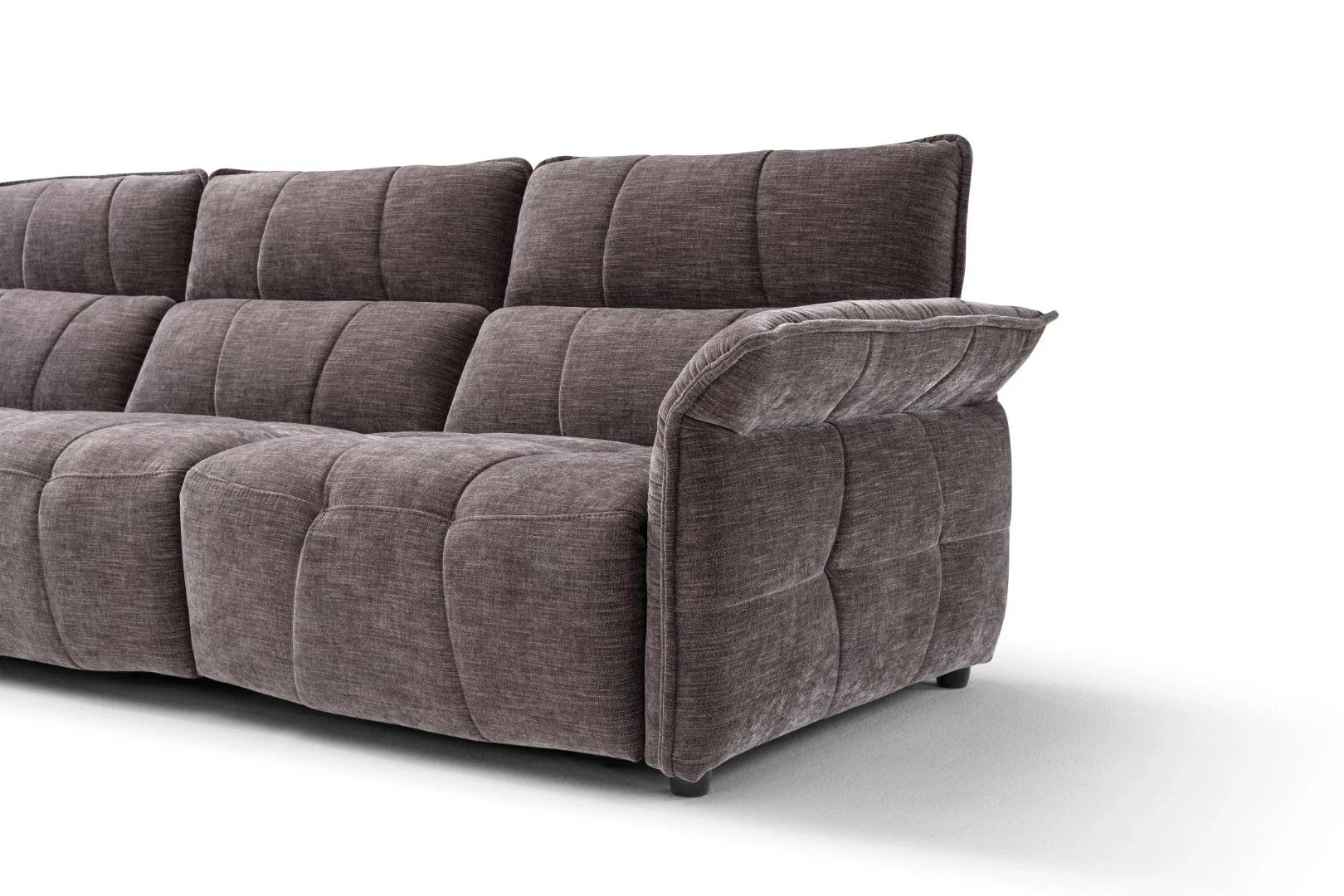 Borg Sectional with Recliners, Right Arm Facing, Mouse Fabric | Creative Furniture