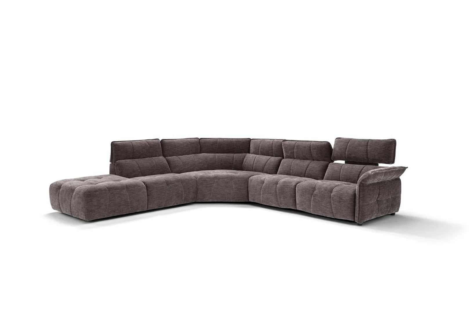 Borg Sectional with Recliners, Right Arm Facing, Mouse Fabric | Creative Furniture