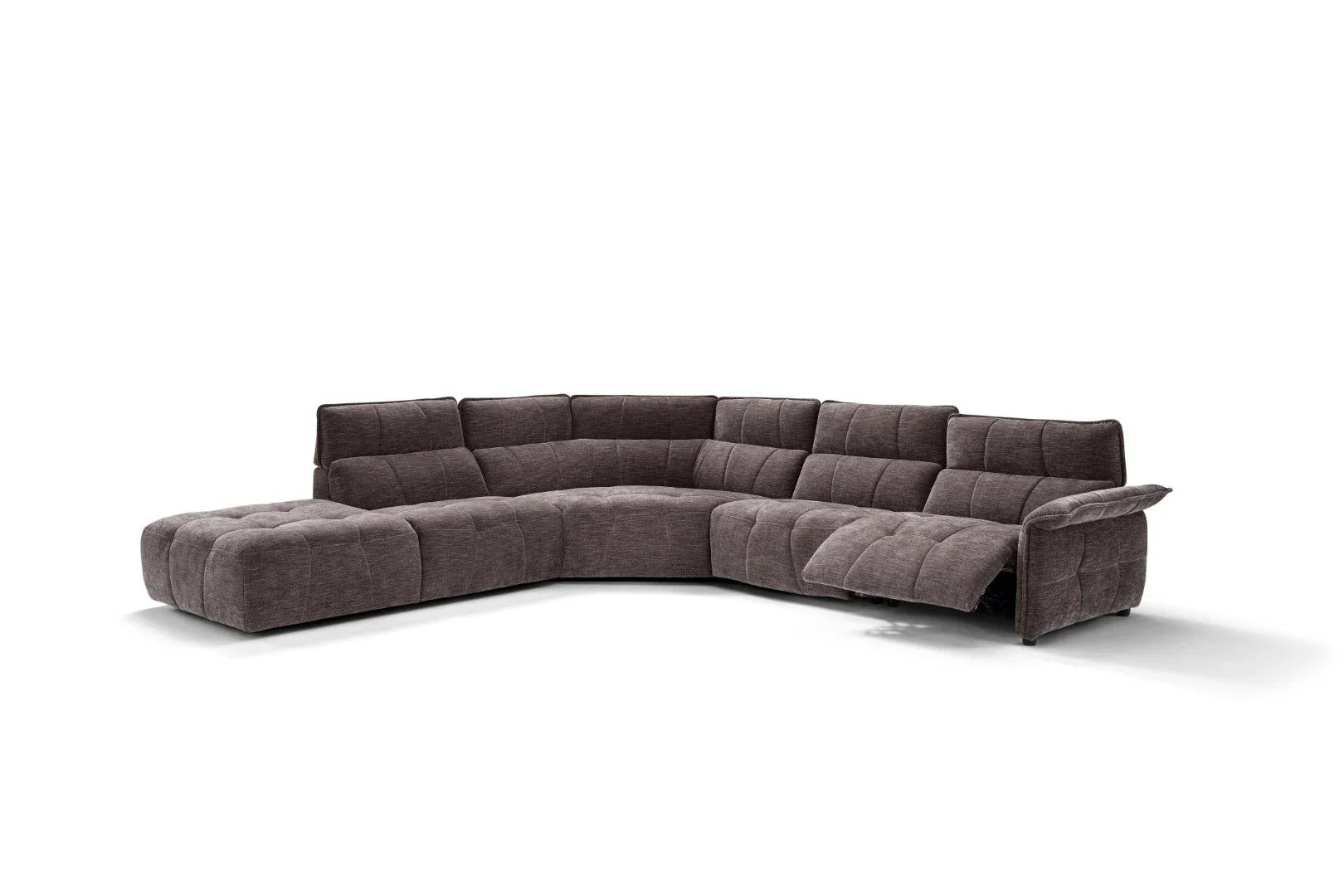 Borg Sectional with Recliners, Right Arm Facing, Mouse Fabric | Creative Furniture