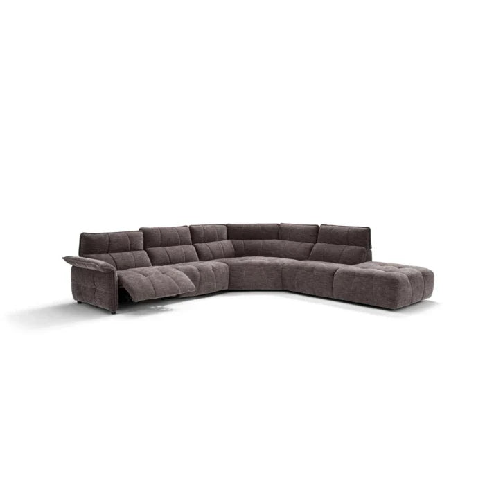 Borg Sectional with Recliners, Left Arm Facing, Mouse Fabric