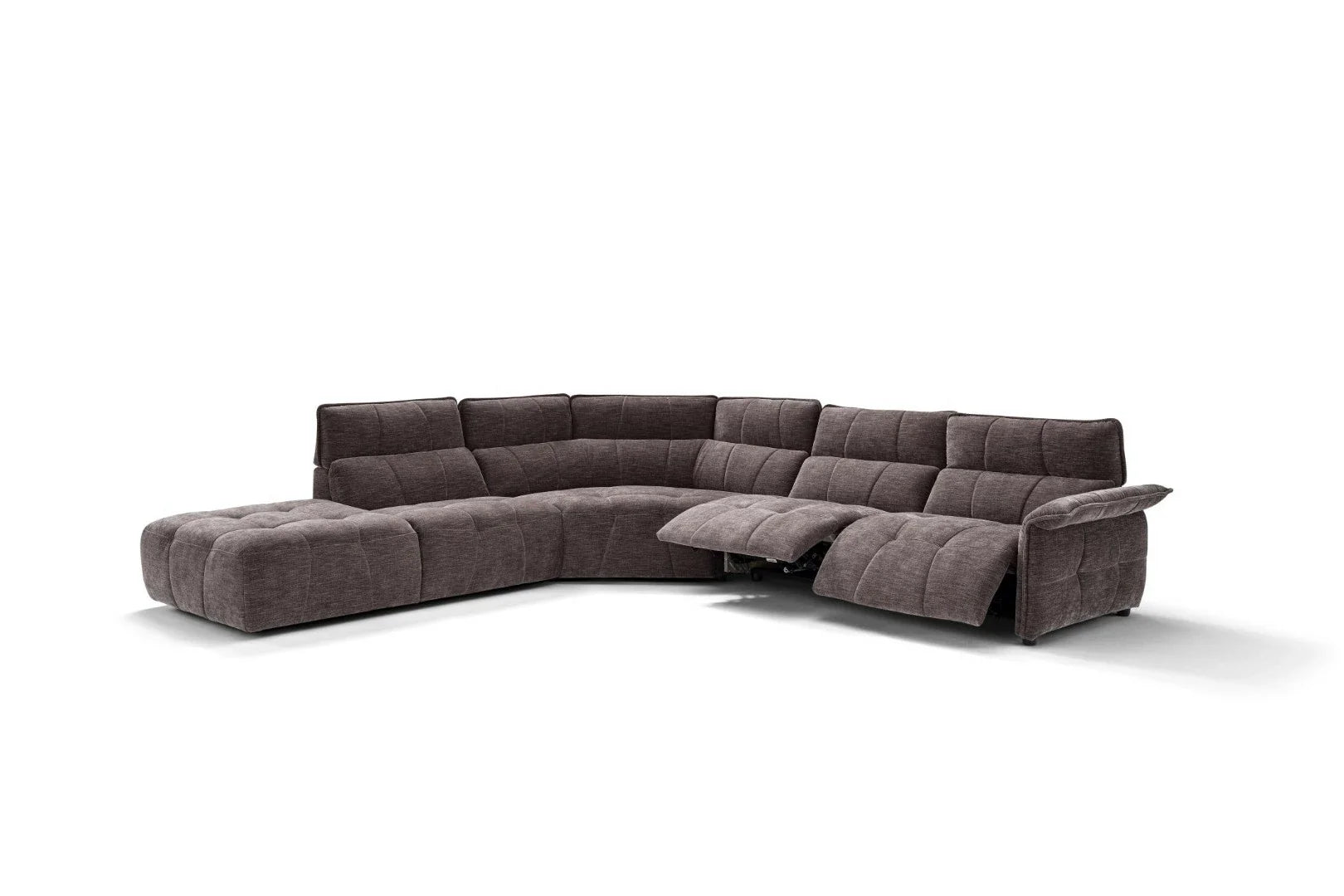 Borg Sectional with Recliners, Right Arm Facing, Mouse Fabric | Creative Furniture
