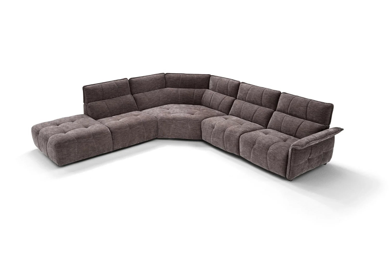Borg Sectional with Recliners, Right Arm Facing, Mouse Fabric | Creative Furniture