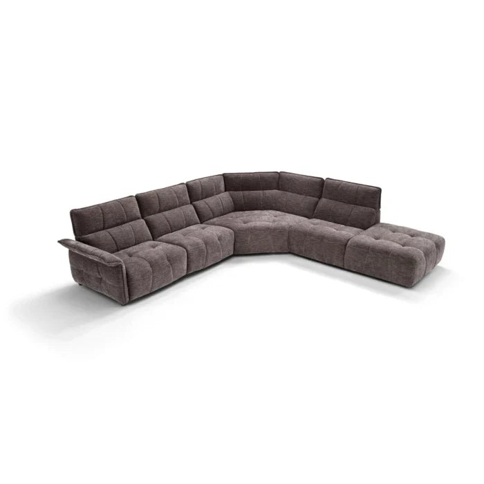 Borg Sectional with Recliners, Left Arm Facing, Mouse Fabric