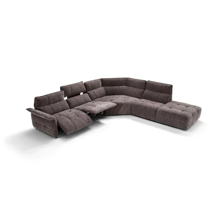 Borg Sectional with Recliners, Left Arm Facing, Mouse Fabric