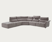 Borg Sectional Sofa upholstered in light grey with the recliners