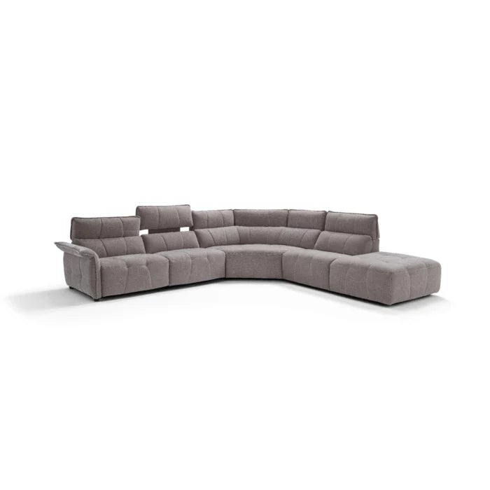 Borg Sectional with Recliners, Left Arm Facing, Light Grey Fabric | Creative Furniture