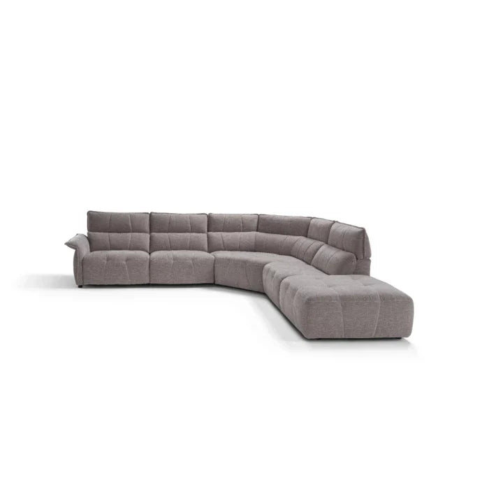 Borg Sectional with Recliners, Left Arm Facing, Light Grey Fabric | Creative Furniture