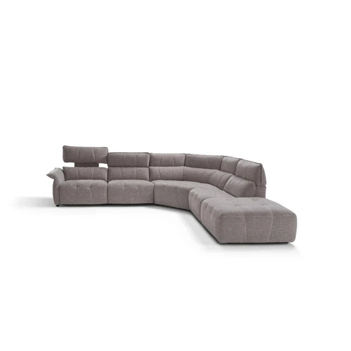 Borg Sectional with Recliners, Left Arm Facing, Light Grey Fabric | Creative Furniture