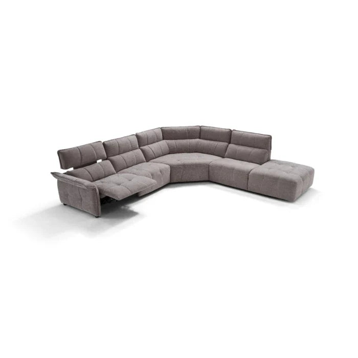 Borg Sectional with Recliners, Left Arm Facing, Light Grey Fabric | Creative Furniture