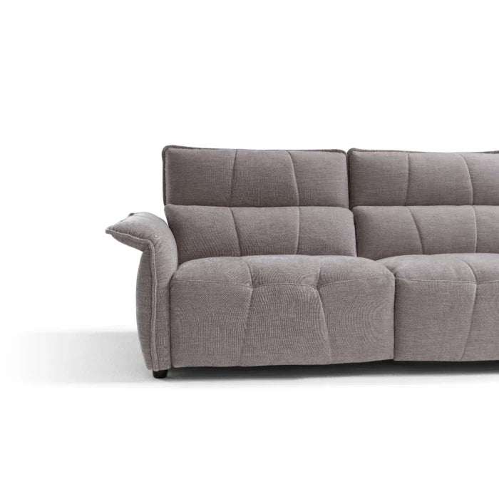 Borg Sectional with Recliners, Left Arm Facing, Light Grey Fabric | Creative Furniture