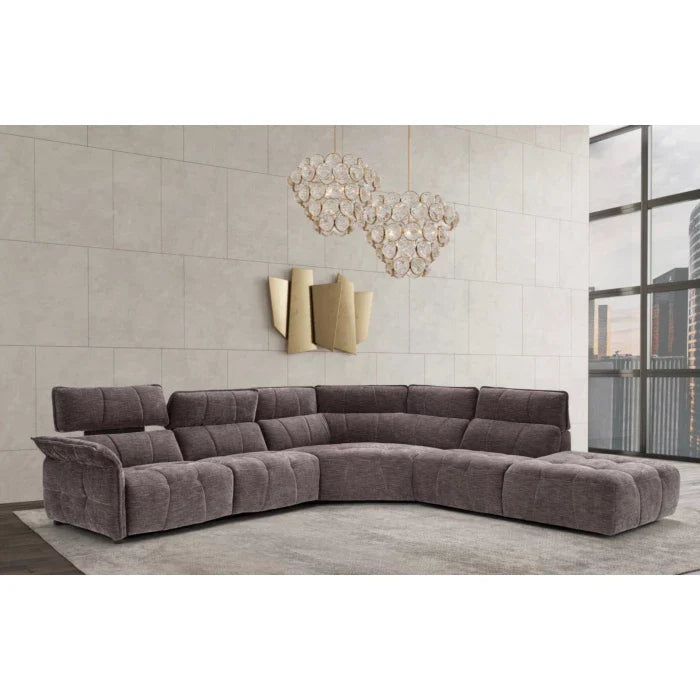 Borg Sectional with Recliners, Left Arm Facing, Mouse Fabric