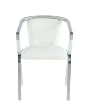 Chintaly Bruna Modern Arm Chair with Steel and Solid Acrylic Frame, White