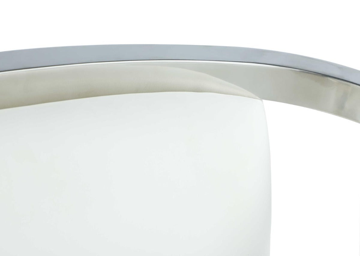 Chintaly Bruna Modern Arm Chair with Steel and Solid Acrylic Frame, White