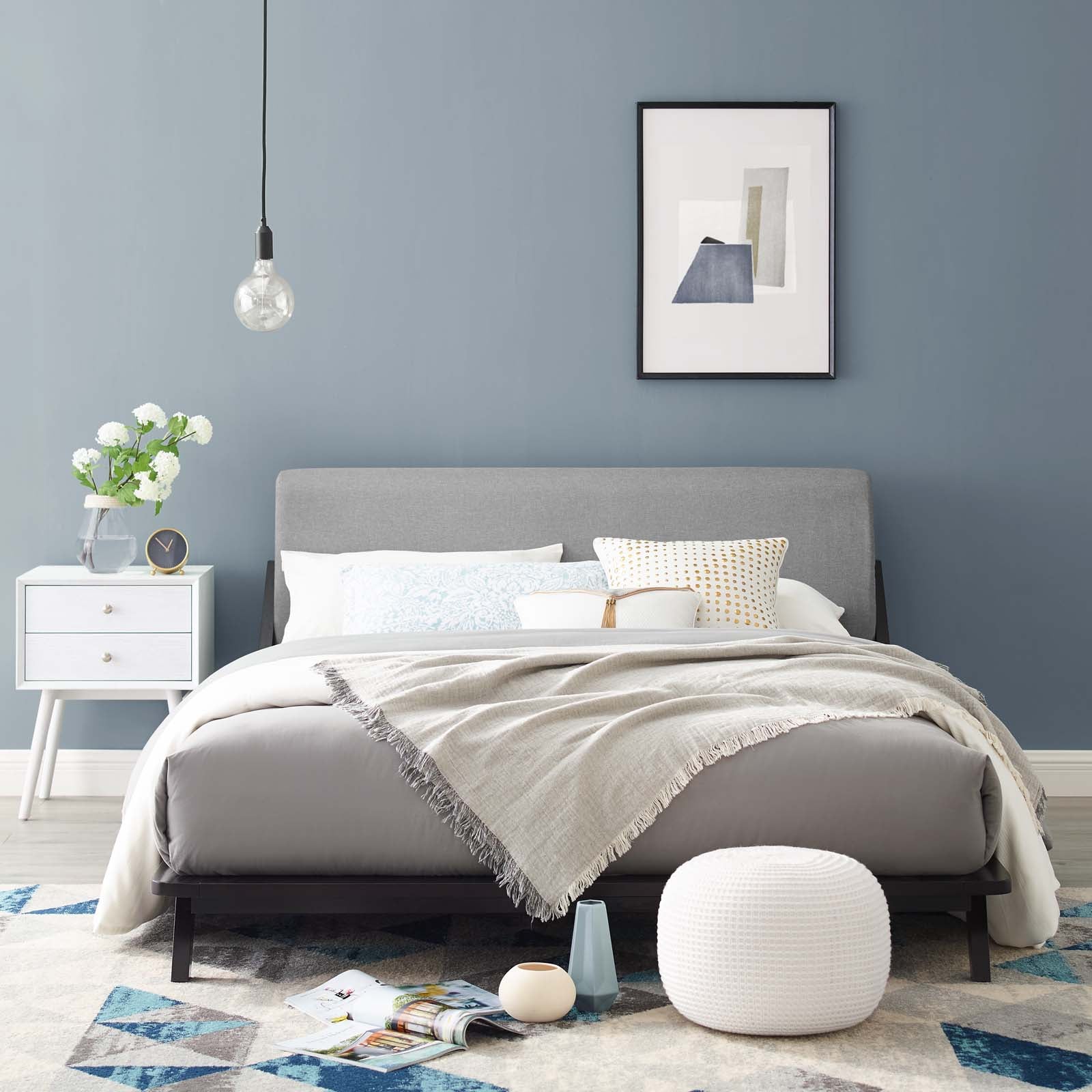 Modway Luella Upholstered Fabric Platform Bed, Queen