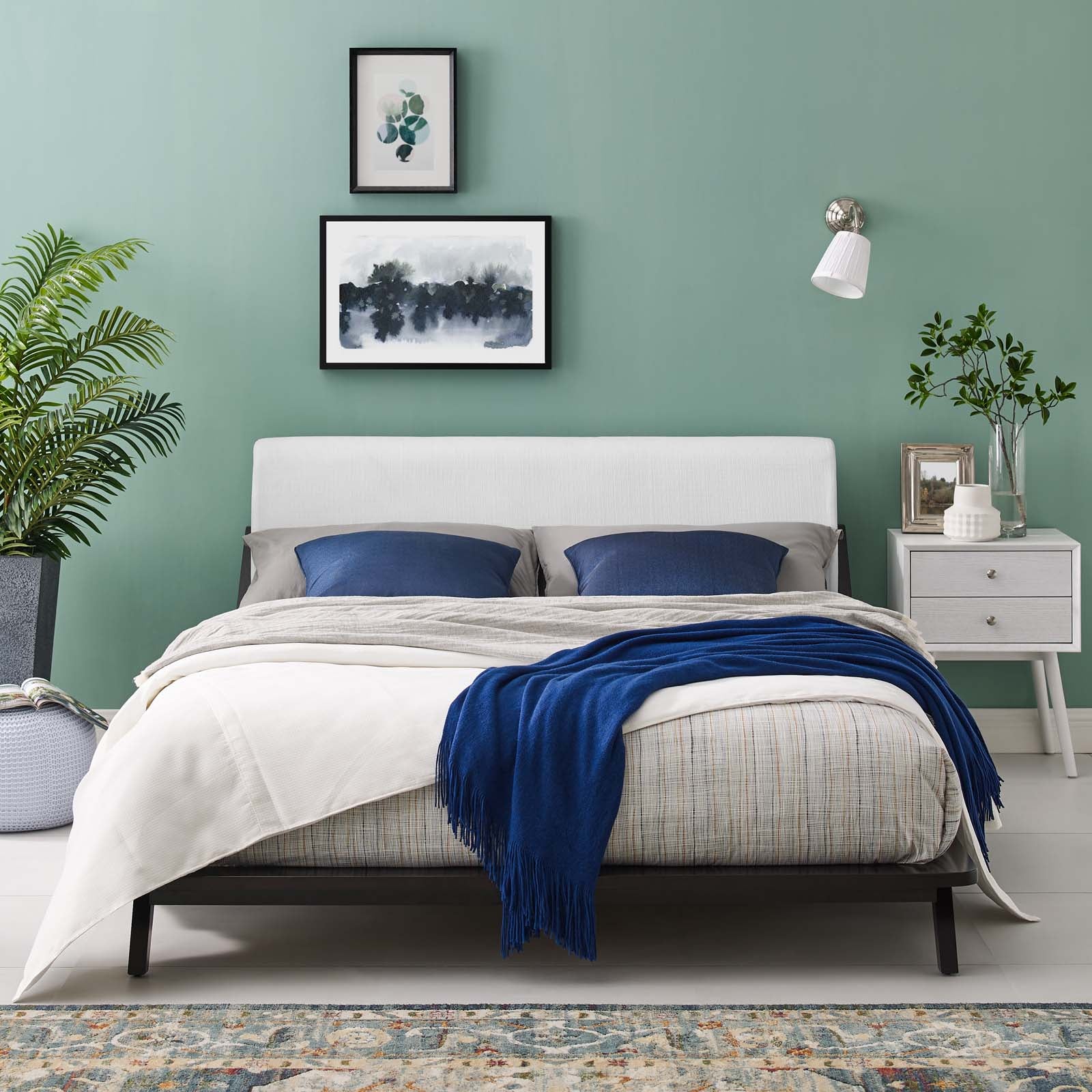 Modway Luella Upholstered Fabric Platform Bed, Queen