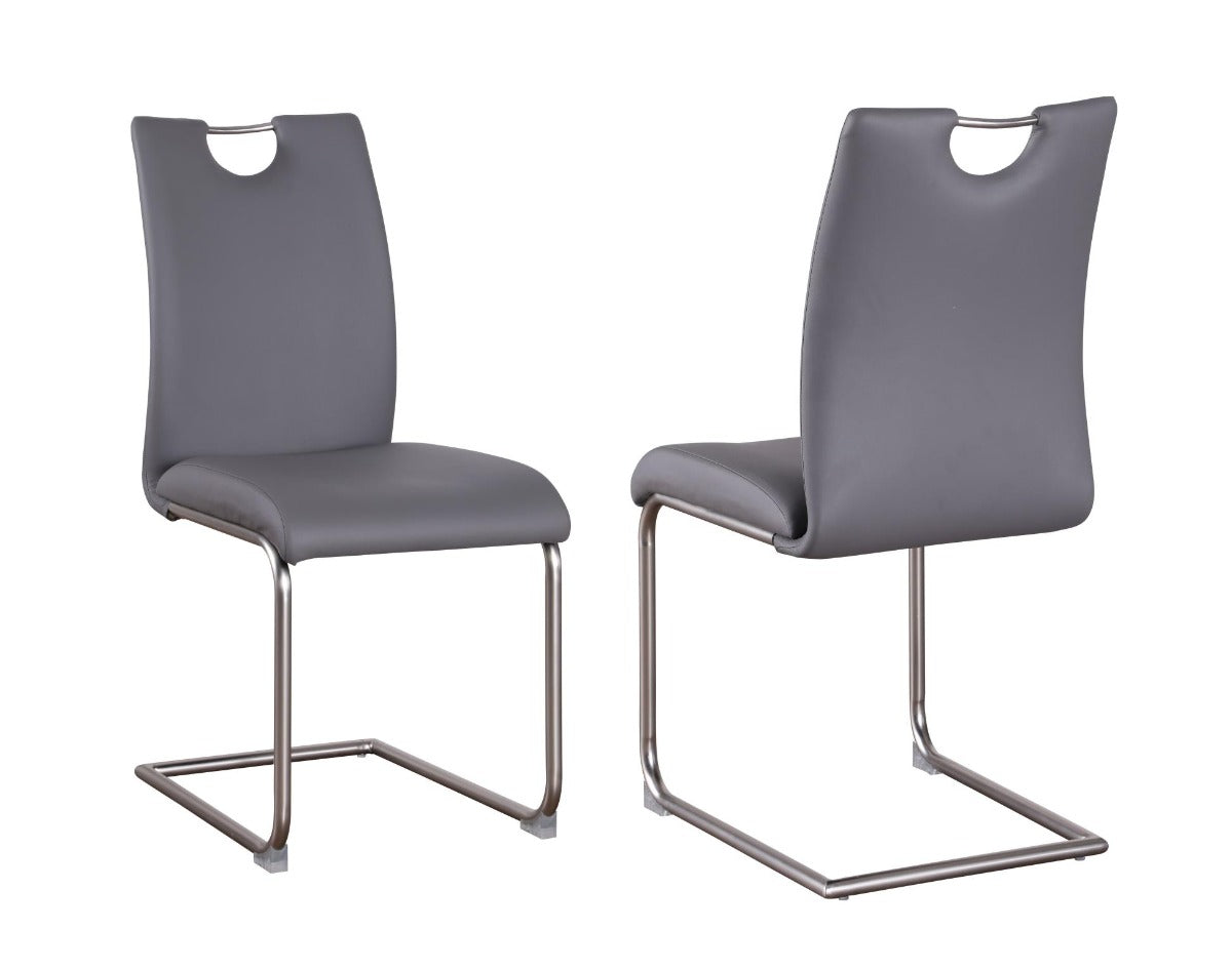 Chintaly Kalinda Carina 5 Piece - Grey Contemporary Dining Set with Extendable Table & Cantilever Chairs