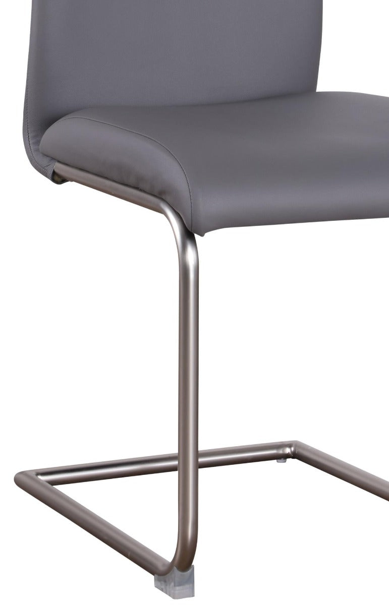Chintaly Kalinda Carina 5 Piece - Grey Contemporary Dining Set with Extendable Table & Cantilever Chairs