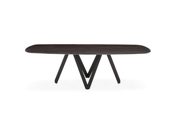 Calligaris Cartesio 4092-FS200 modern table with elliptical wooden top