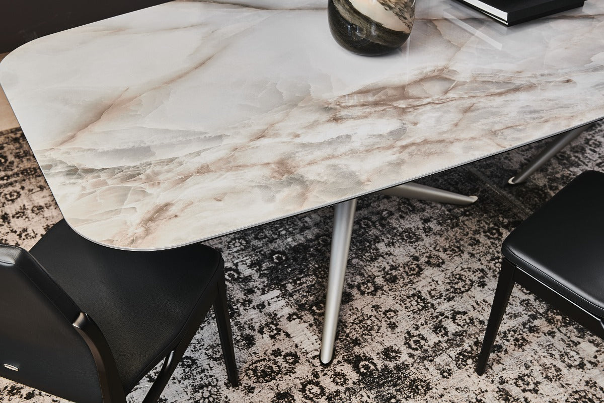 Atlantis Keramik Dining Table with Rounded Top 118"