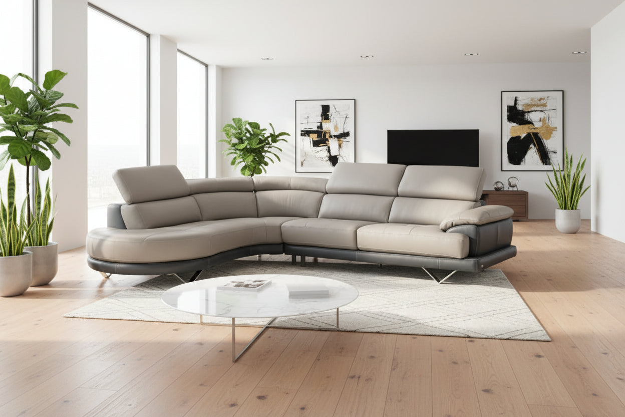 Cecile sectional sofa by creative furniture in a minimalistic room scene.