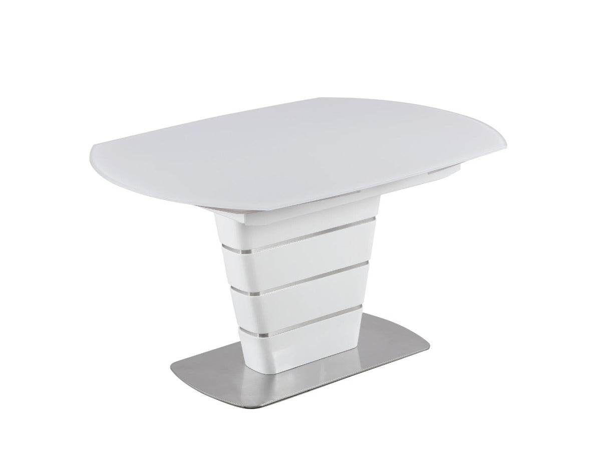 Chintaly Charlotte 5-Piece Dining Room Set with White Glass Table & 4 Motion-Back Chairs