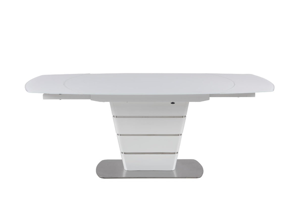 Chintaly Charlotte White Motion-Extendable Dining Table