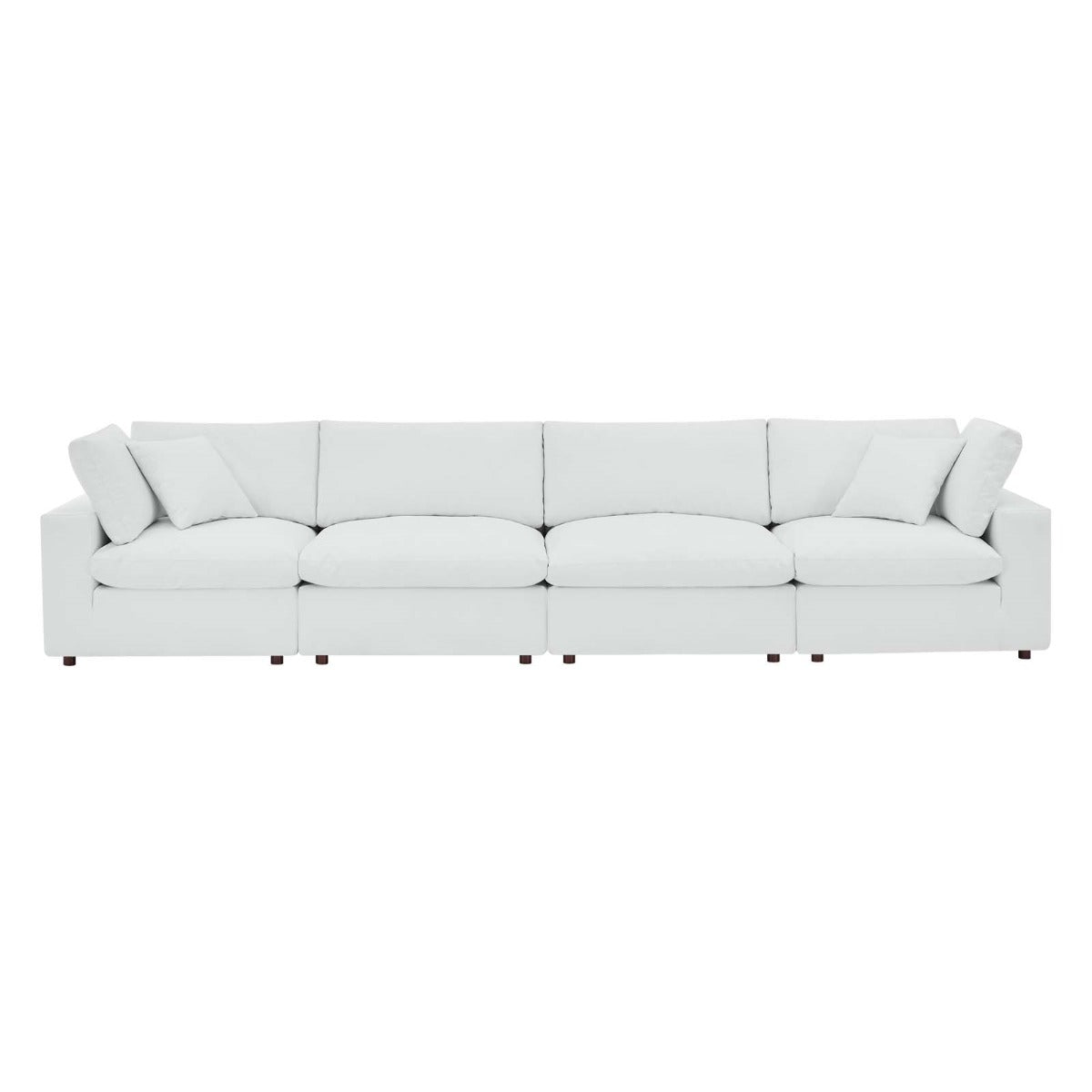 Modway Commix Down Filled Overstuffed Vegan Leather 4-Seater Sofa