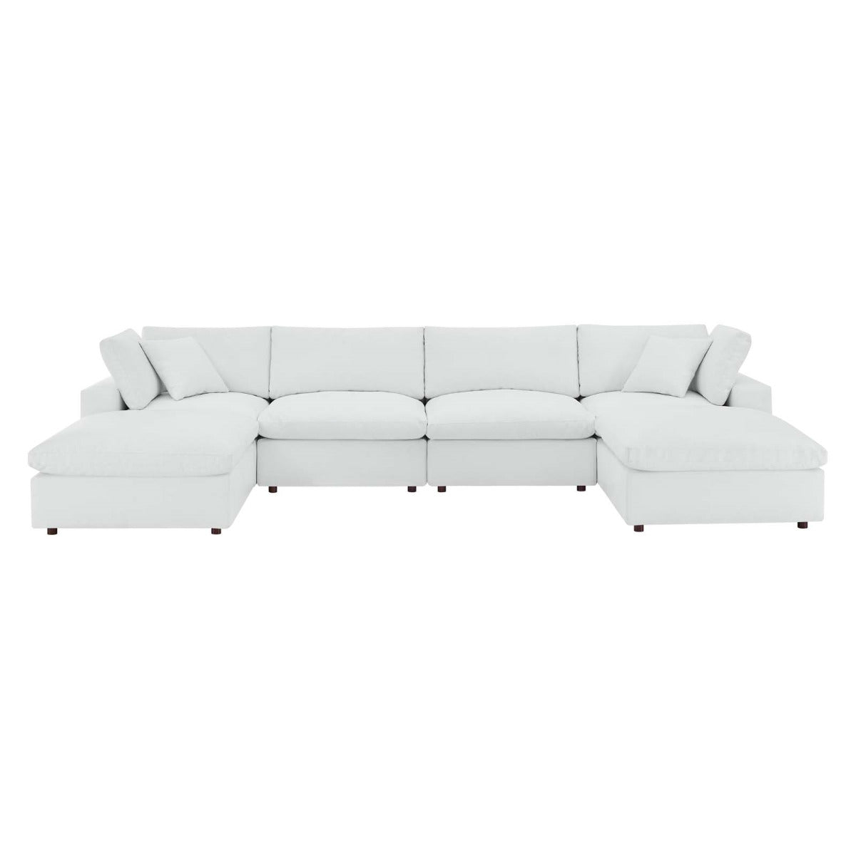 Modway Commix Down Filled Overstuffed Vegan Leather 6-Piece Sectional Sofa