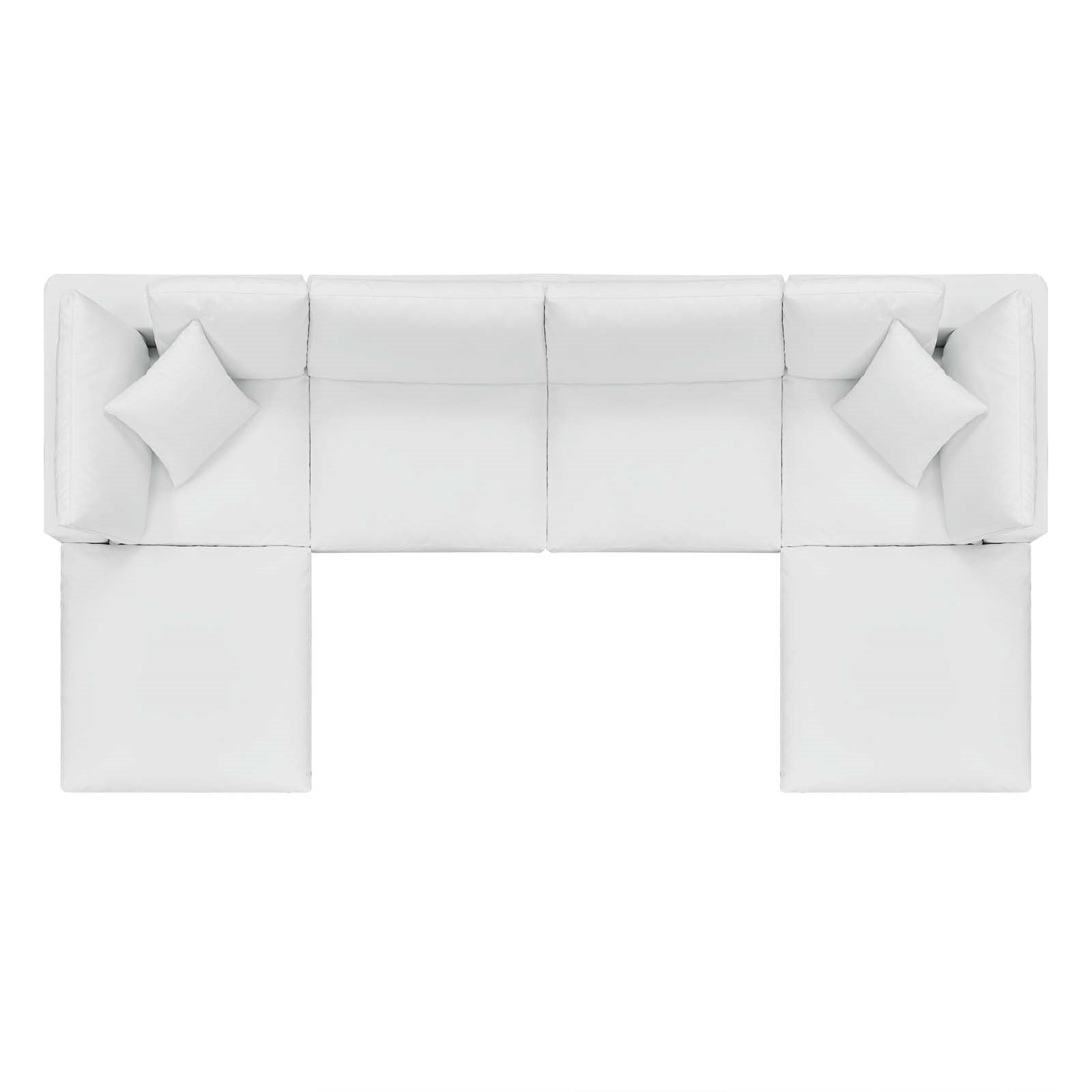 Modway Commix Down Filled Overstuffed Vegan Leather 6-Piece Sectional Sofa