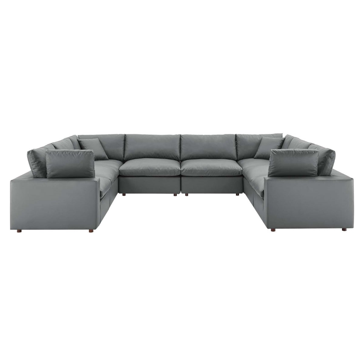 Modway Commix Down Filled Overstuffed Vegan Leather 8-Piece Sectional Sofa