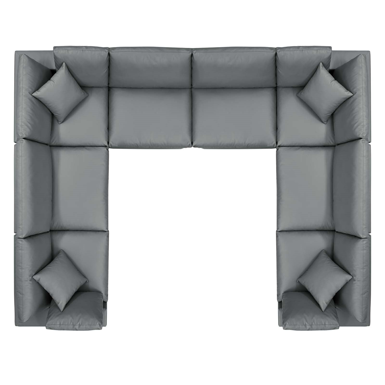 Modway Commix Down Filled Overstuffed Vegan Leather 8-Piece Sectional Sofa
