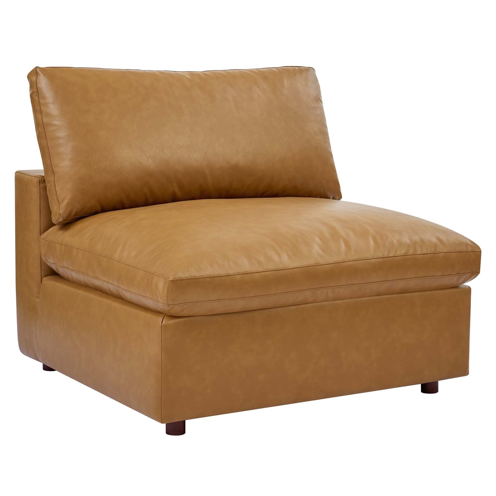 Modway Commix Down Filled Overstuffed Vegan Leather Armless Chair