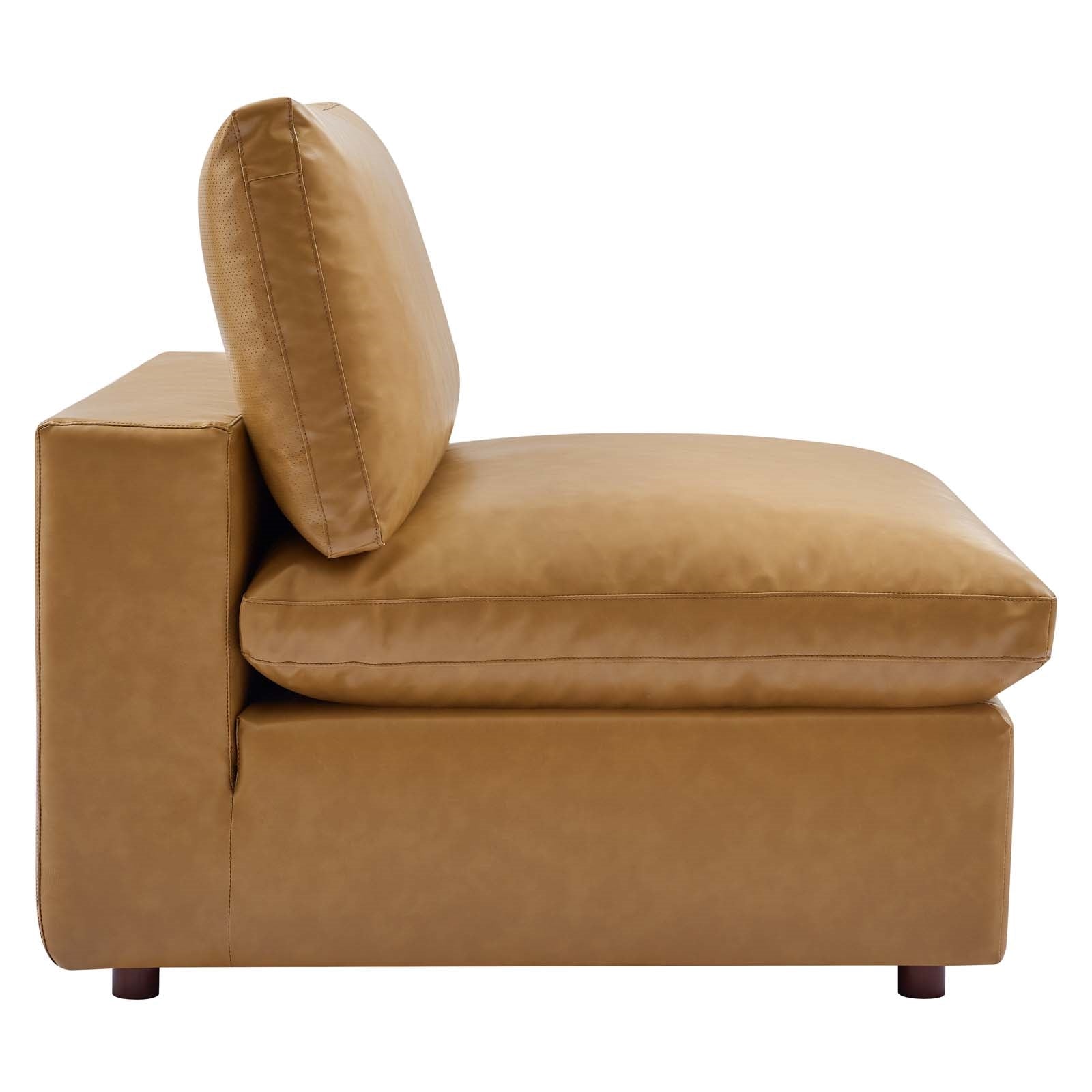 Modway Commix Down Filled Overstuffed Vegan Leather Armless Chair
