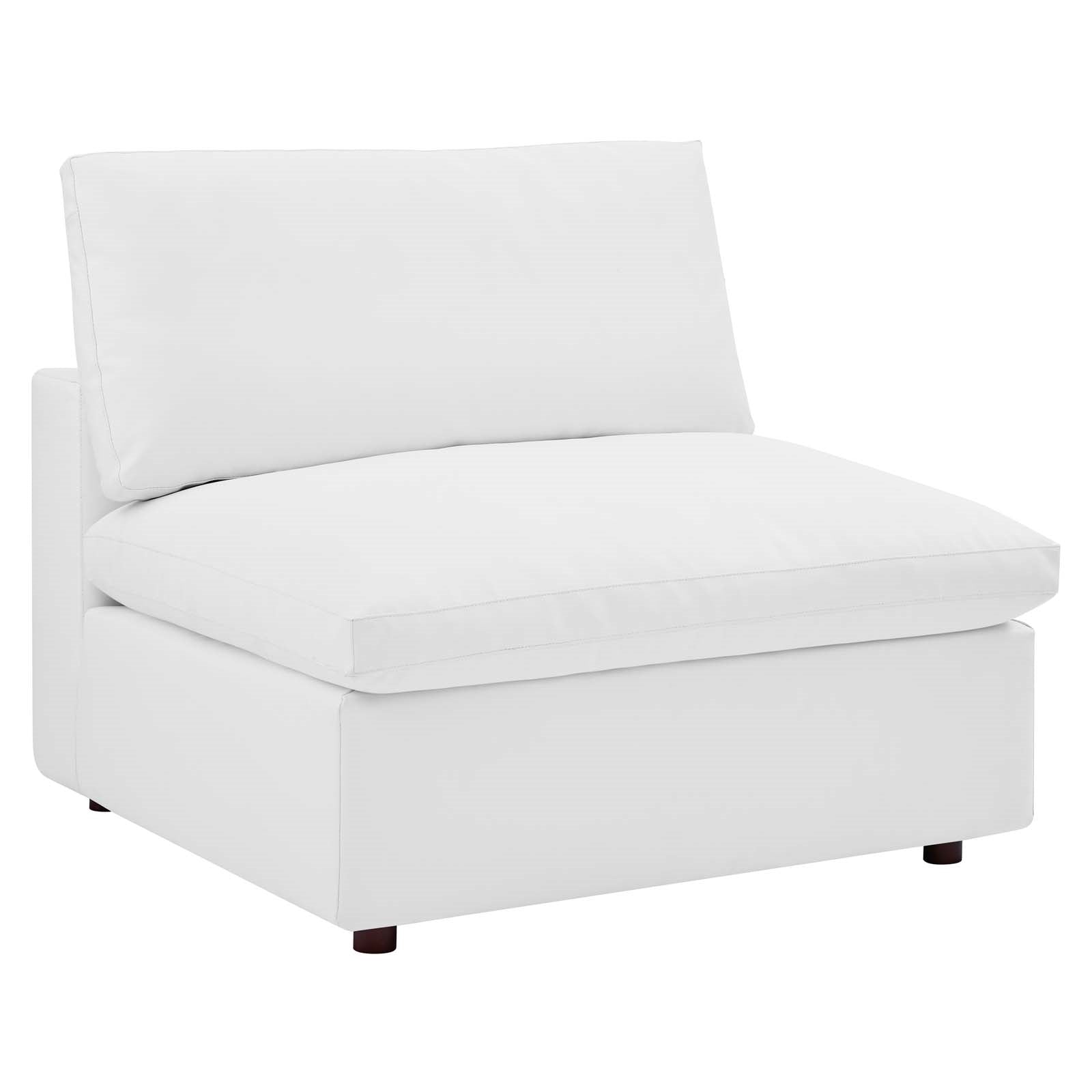 Modway Commix Down Filled Overstuffed Vegan Leather Armless Chair