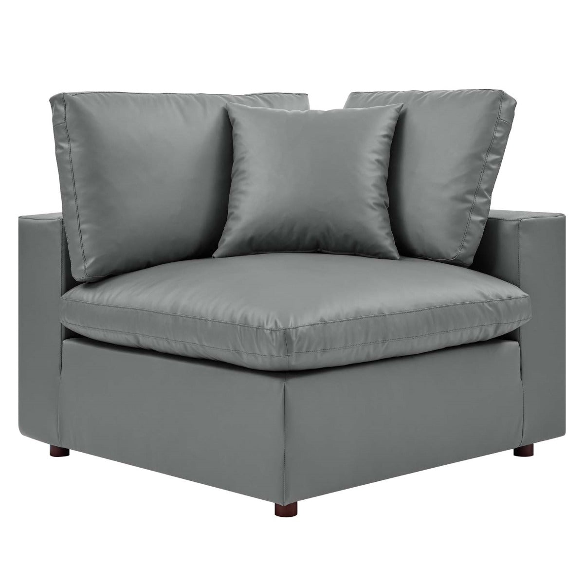 Modway Commix Down Filled Overstuffed Vegan Leather Corner Chair