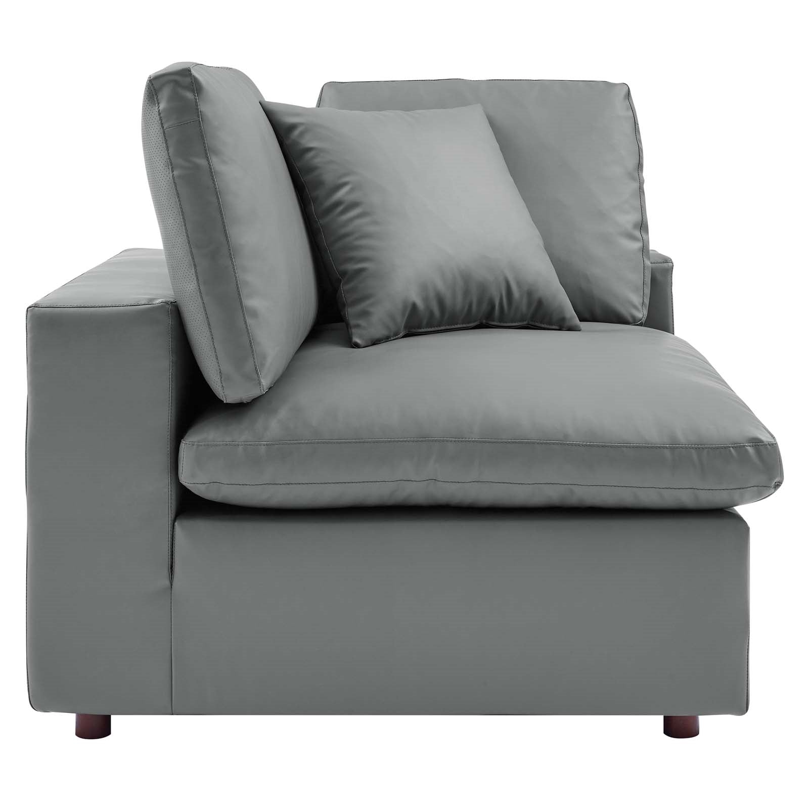 Modway Commix Down Filled Overstuffed Vegan Leather Corner Chair