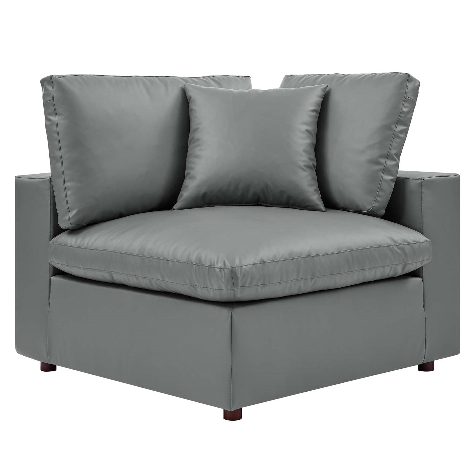 Modway Commix Down Filled Overstuffed Vegan Leather Corner Chair