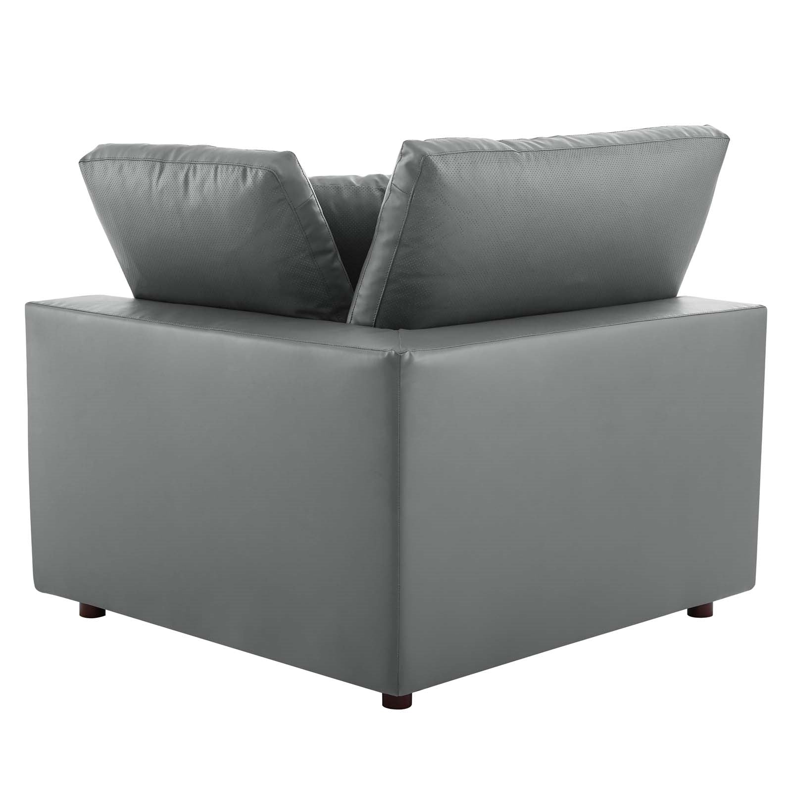 Modway Commix Down Filled Overstuffed Vegan Leather Corner Chair