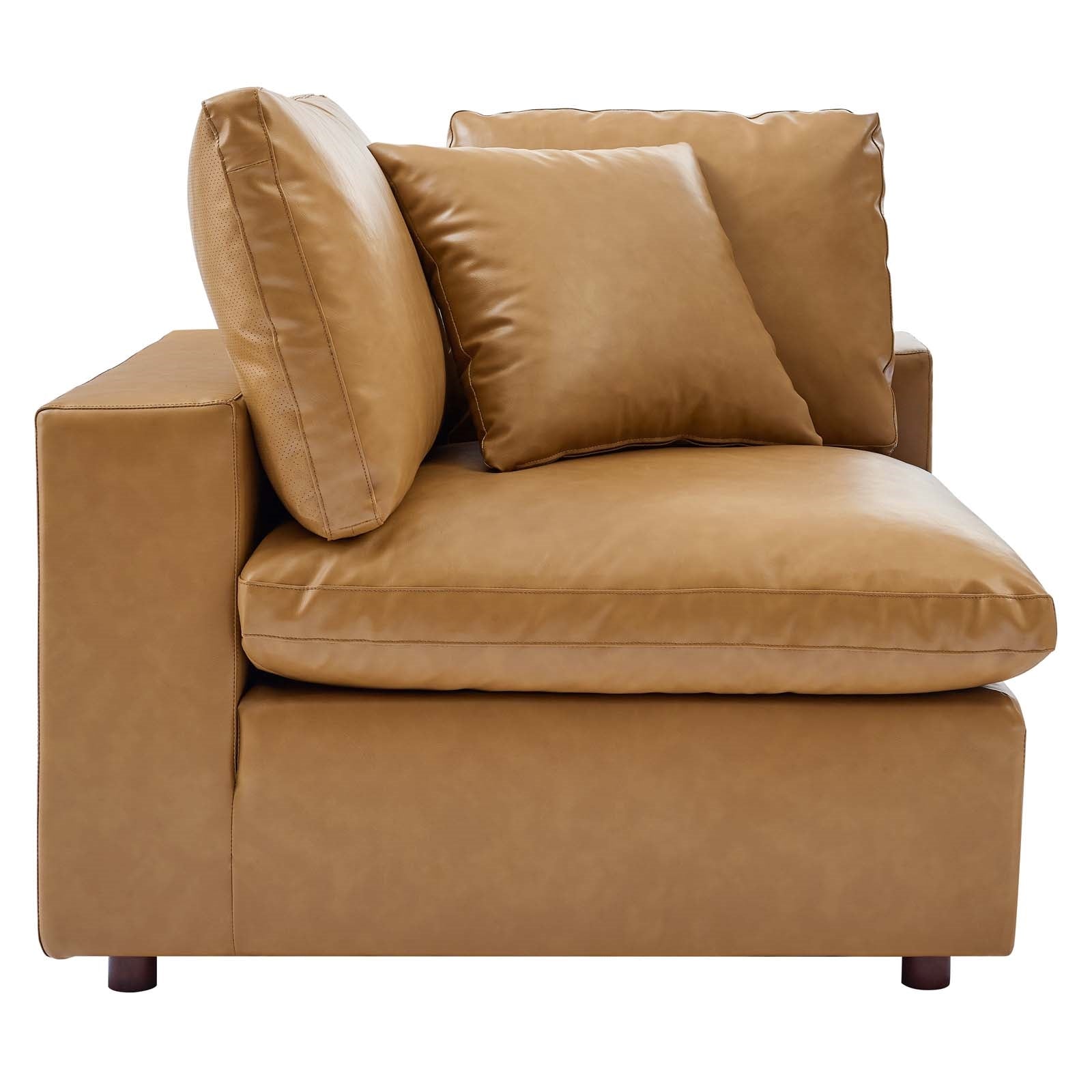 Modway Commix Down Filled Overstuffed Vegan Leather Corner Chair