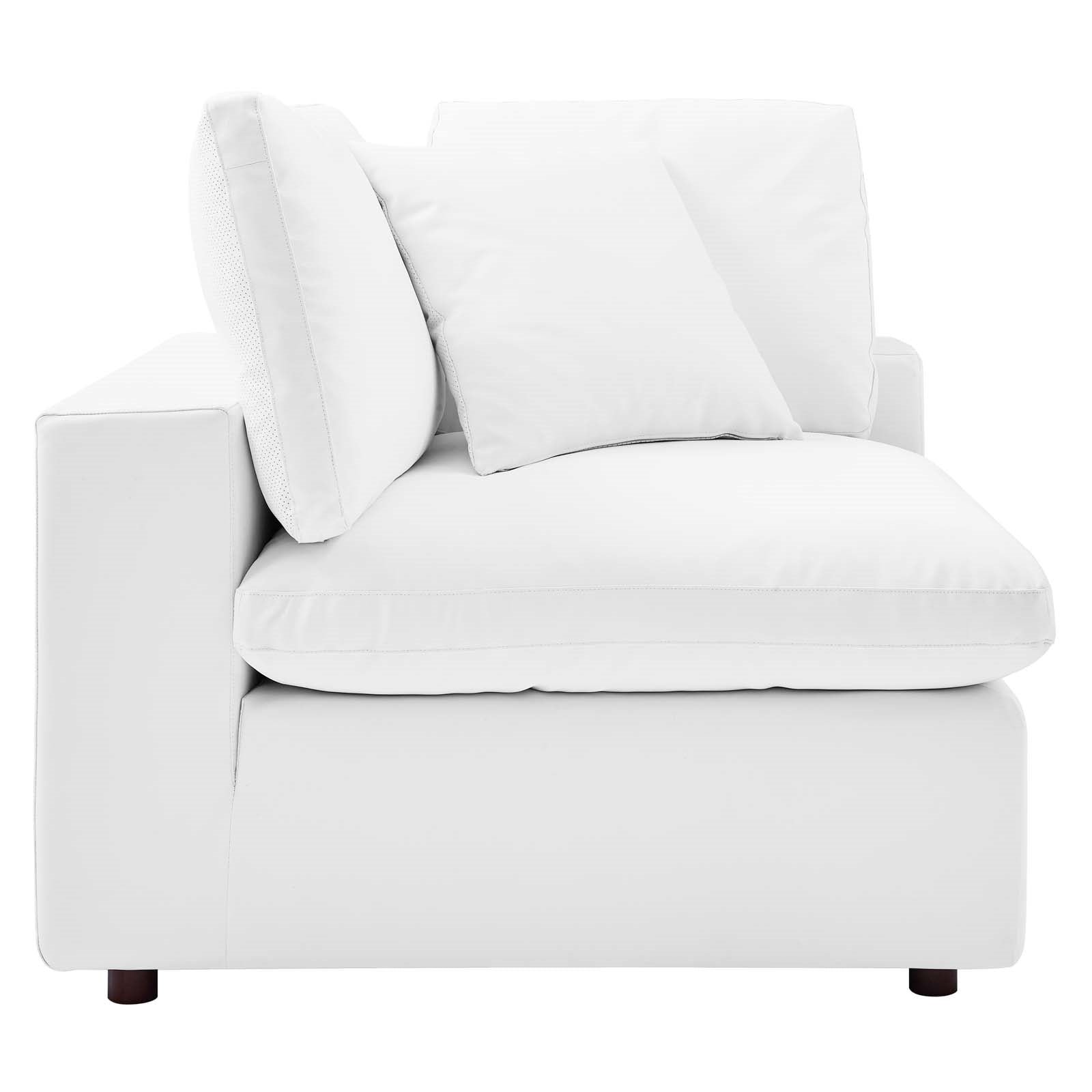 Modway Commix Down Filled Overstuffed Vegan Leather Corner Chair