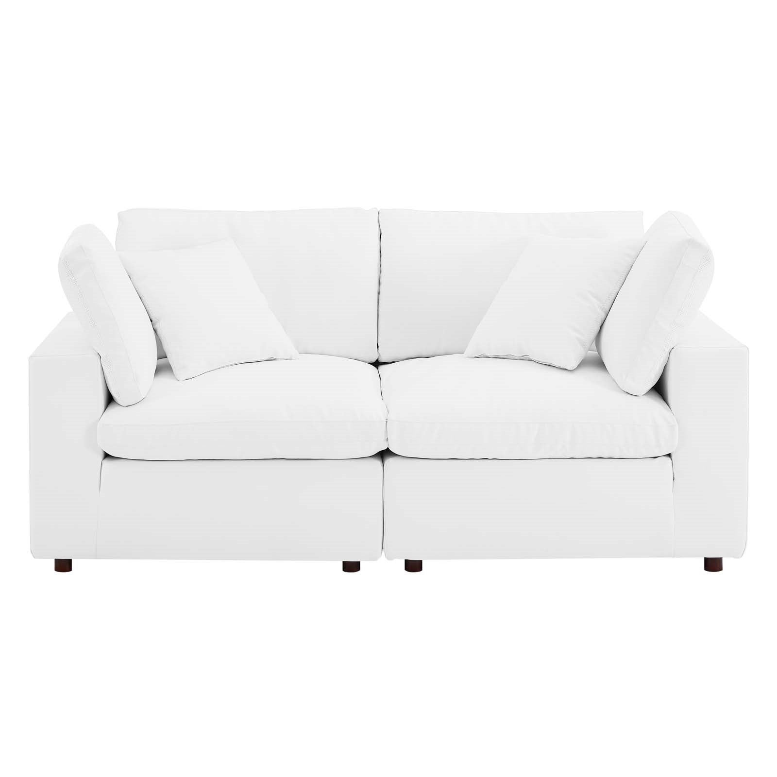 Modway Commix Down Filled Overstuffed Vegan Leather Loveseat