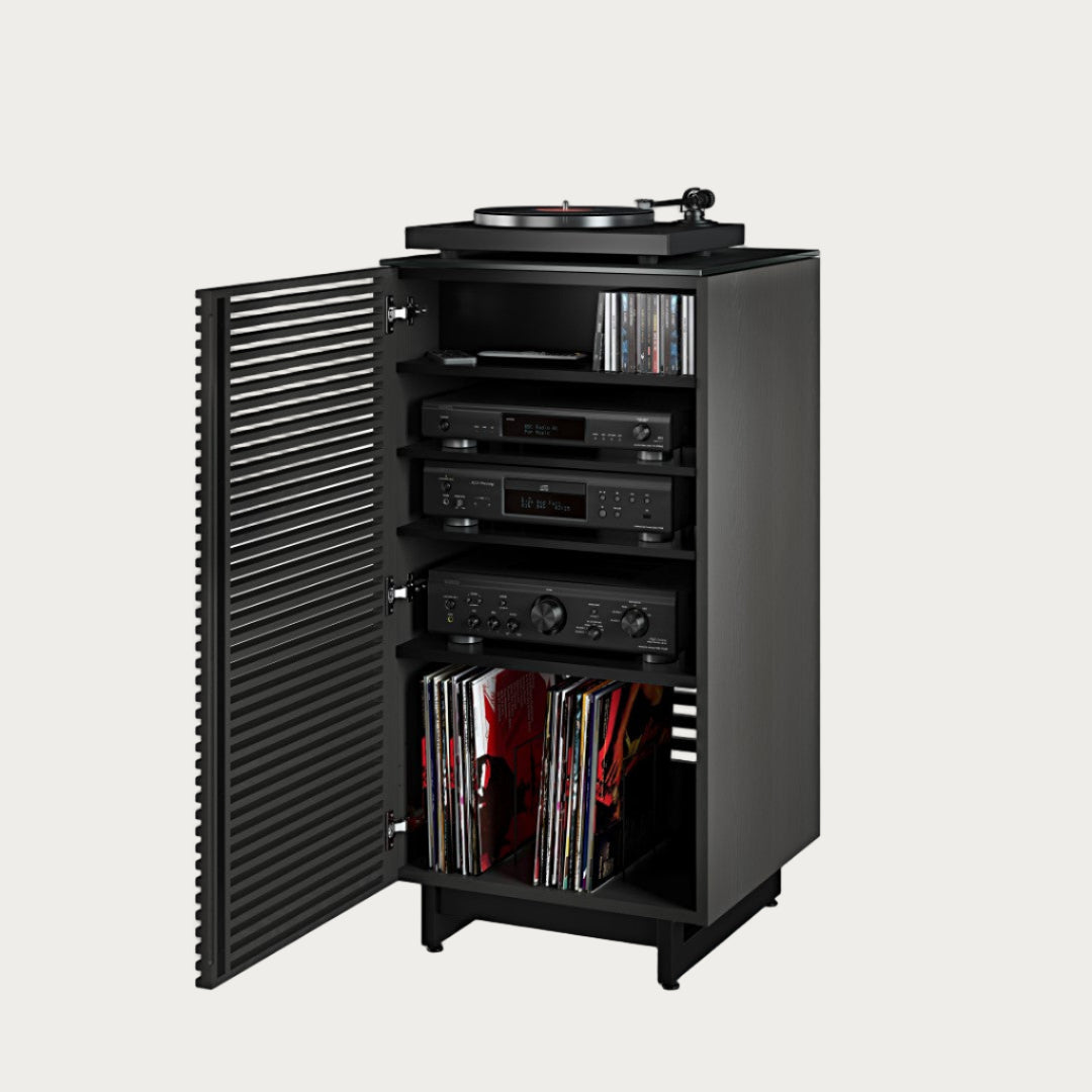 BDI Corridor 8172 Audio Tower, Charcoal Stained Ash