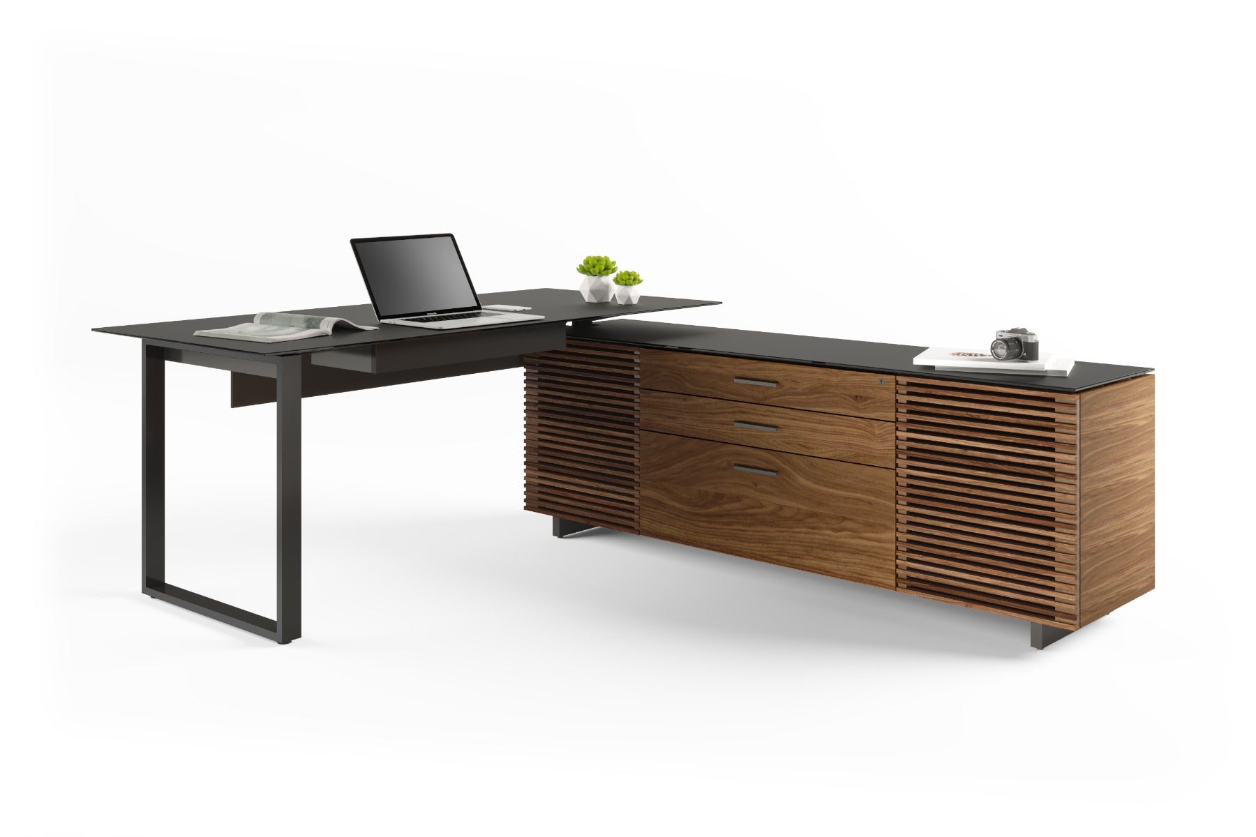 BDI Corridor 6531 Modern L-Shaped Executive Desk