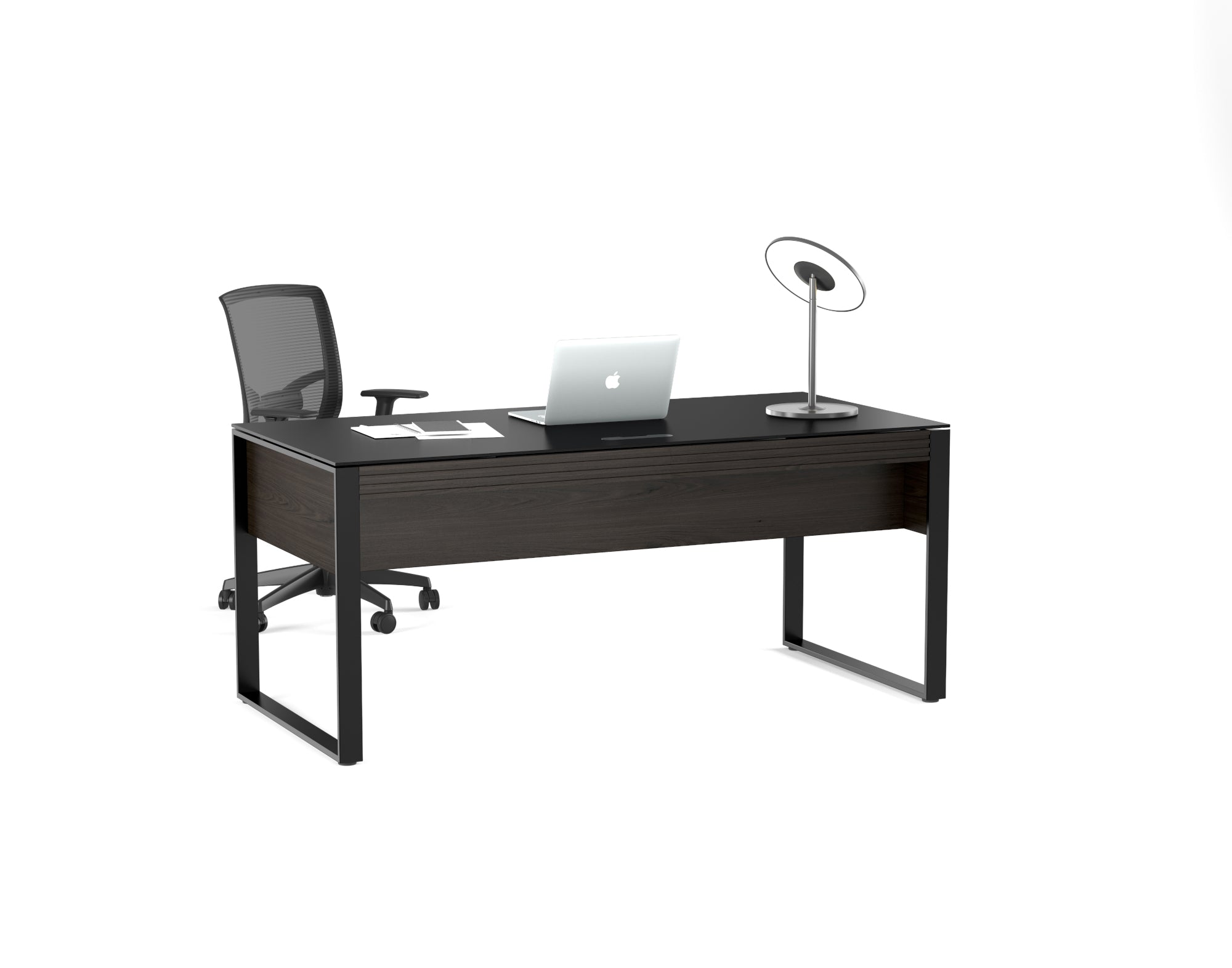BDI Corridor 6521 Executive Desk, Charcoal Stained Ash