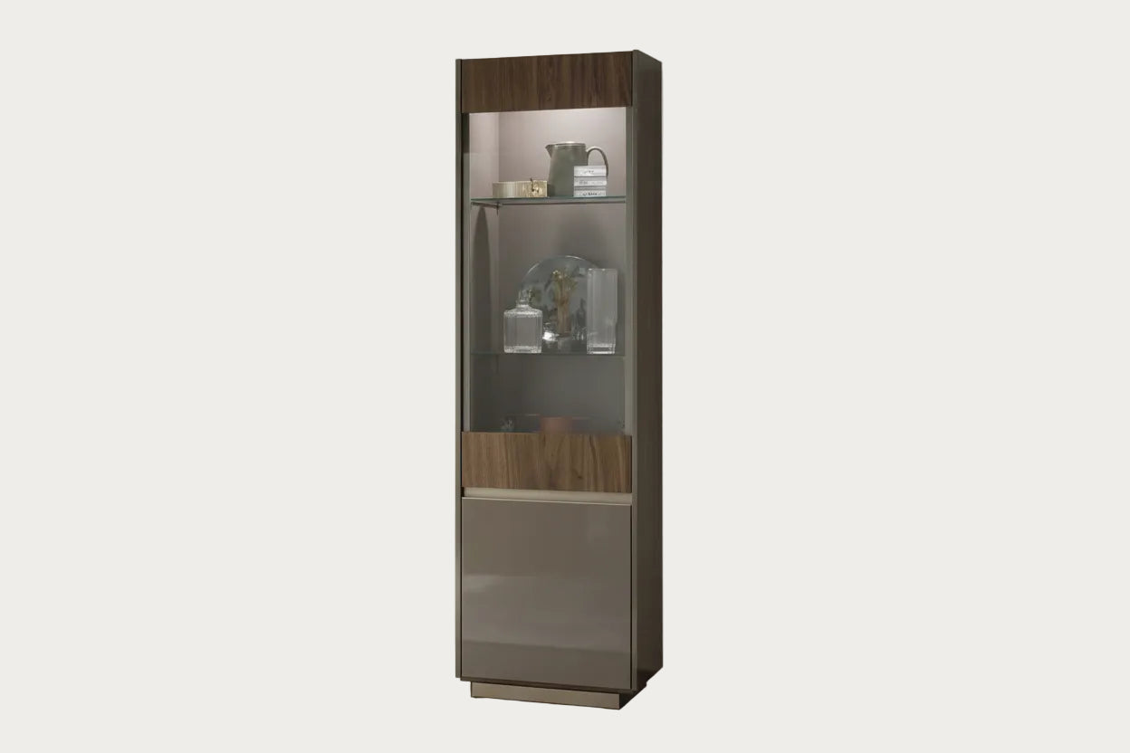 Corso Como Curio cabinet with wooden base on a white background