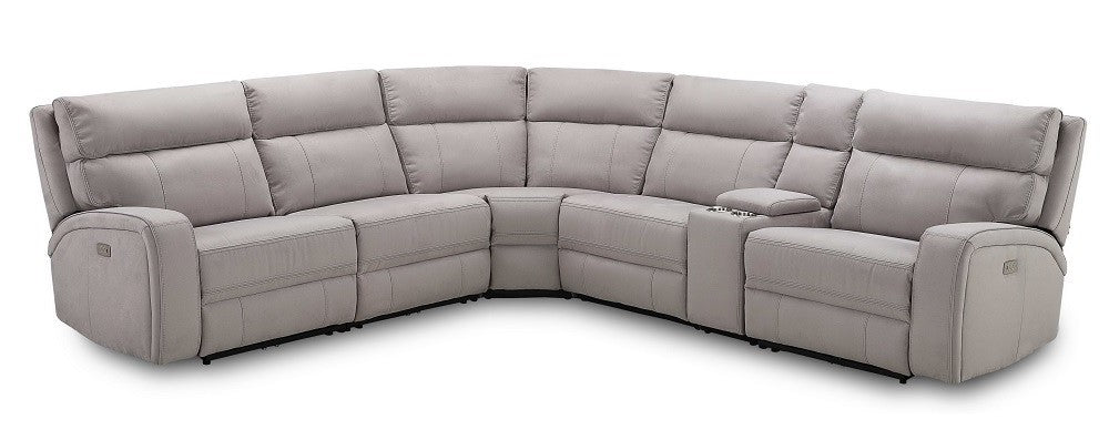J & M Cozy 6 Pc Sectional, Moonshine Microfiber