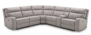 J & M Cozy 6 Pc Sectional, Moonshine Microfiber