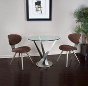 Elite Modern Crystal Bistro Table, Powder Coated Columns