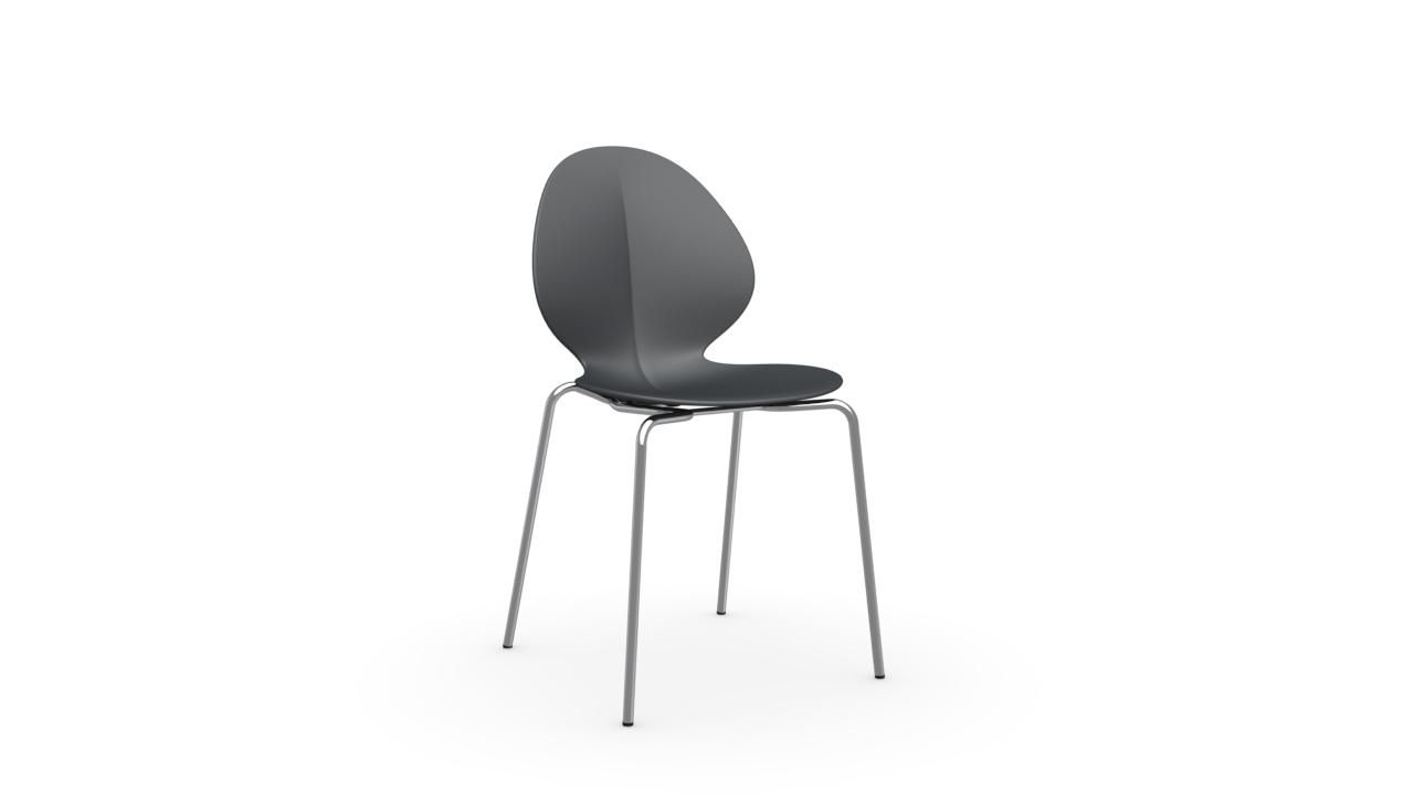 Calligaris Basil CS1359 Stackable Chair with Metal Base | Quick Ship